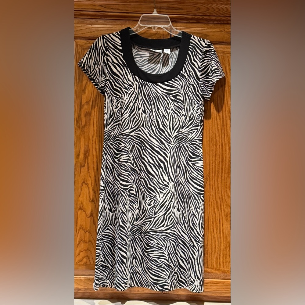 Chico's Black and White Zebra Print Midi Dress Size 0